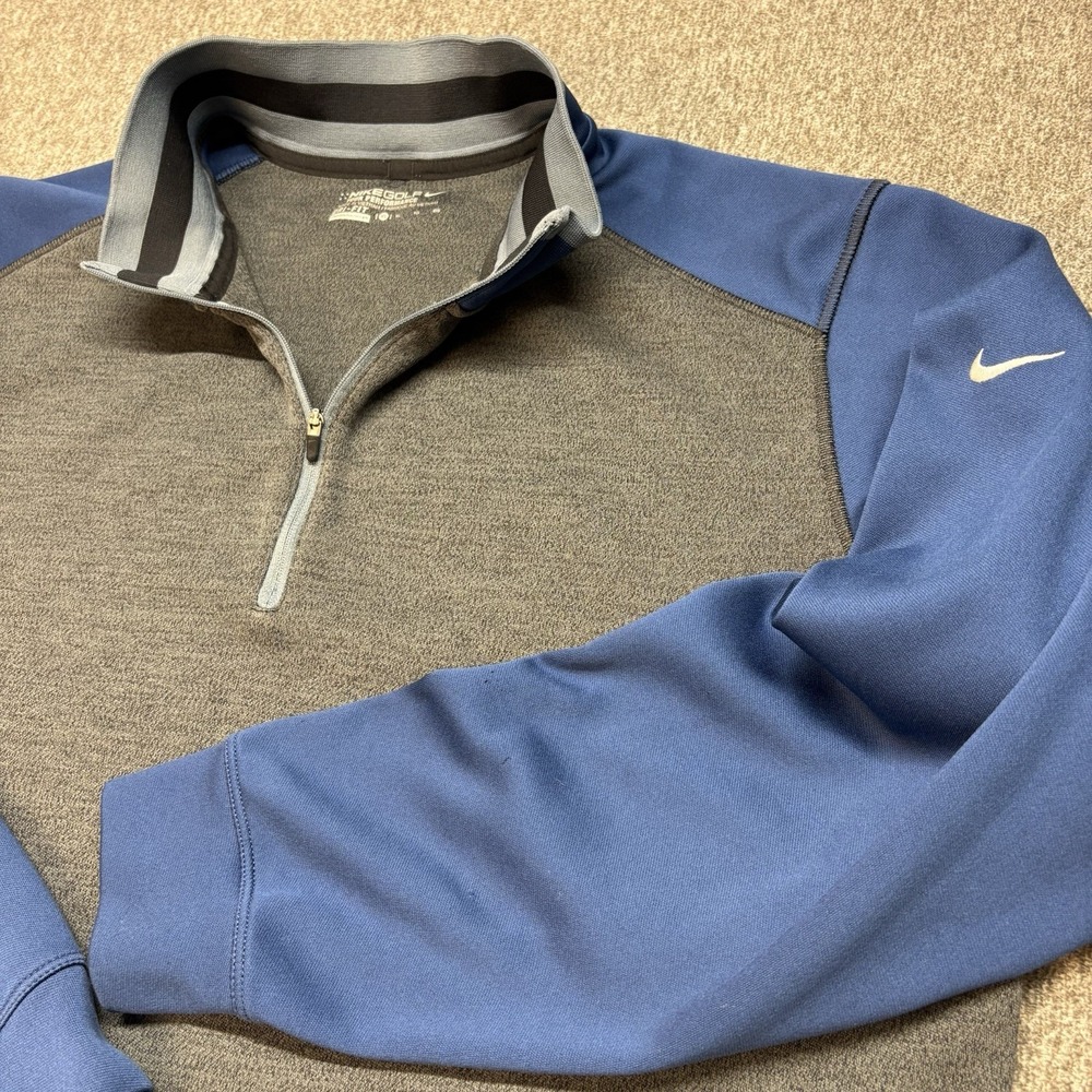 Nike Golf Pullover Mens XL Tour Performance Dri Fit 1/4 Zip Long Sleeve Gray